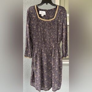 Sarah Elizabeth Vintage 18W Square Neck Cottagecore Prairie Modest Pleats Dress